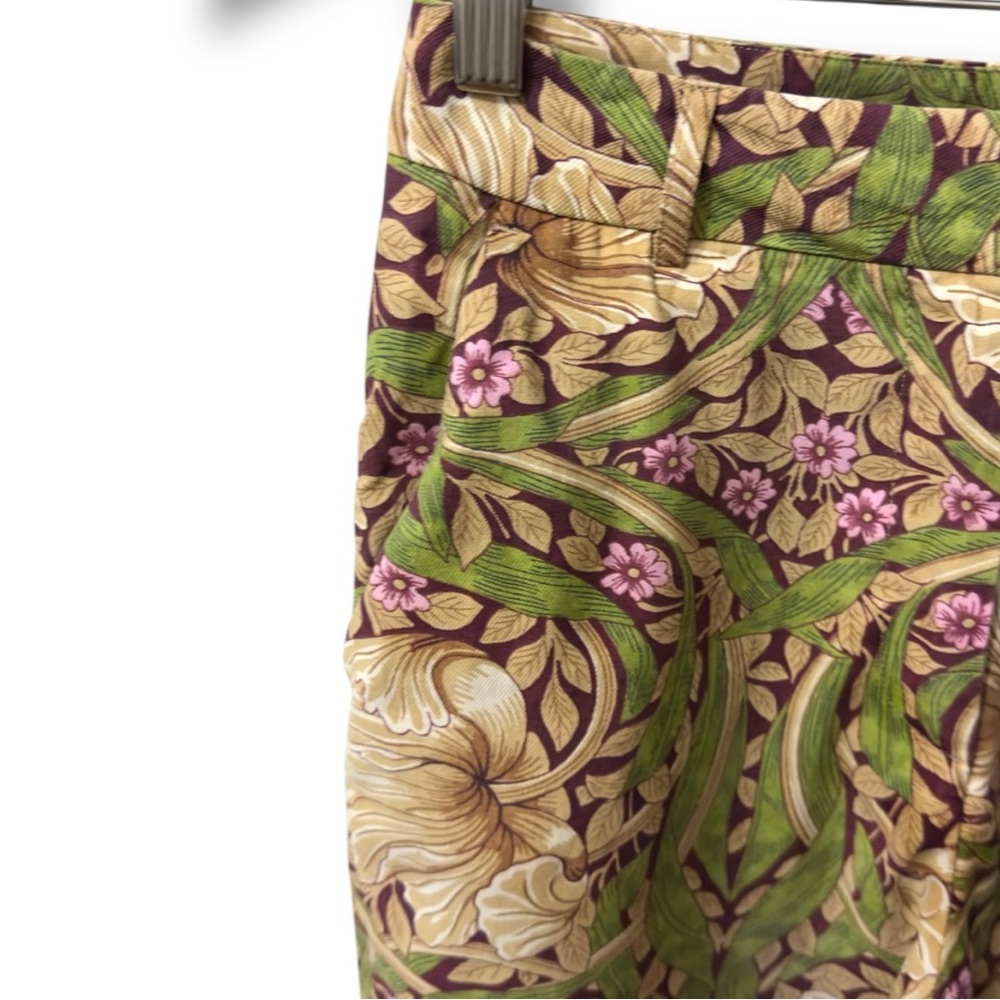H&M | NWOT Turkey Olive Green Floral Printed High-Rise Straight Leg Pants (sz 2) - Picture 4 of 14